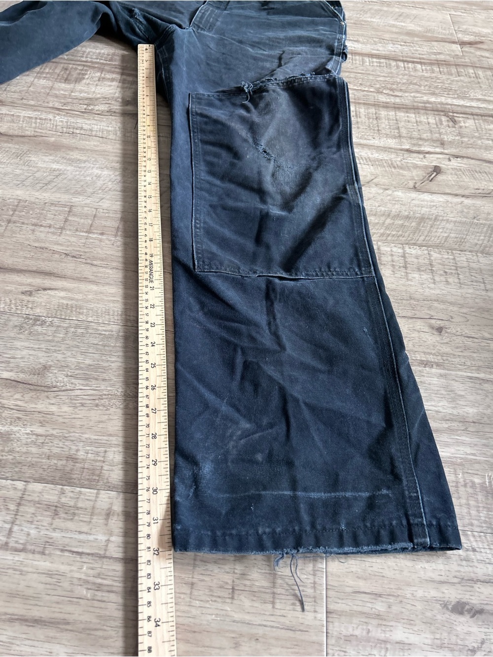 Carhartt black duck Canvas Work Overalls worn workwear - Picture 7 of 10